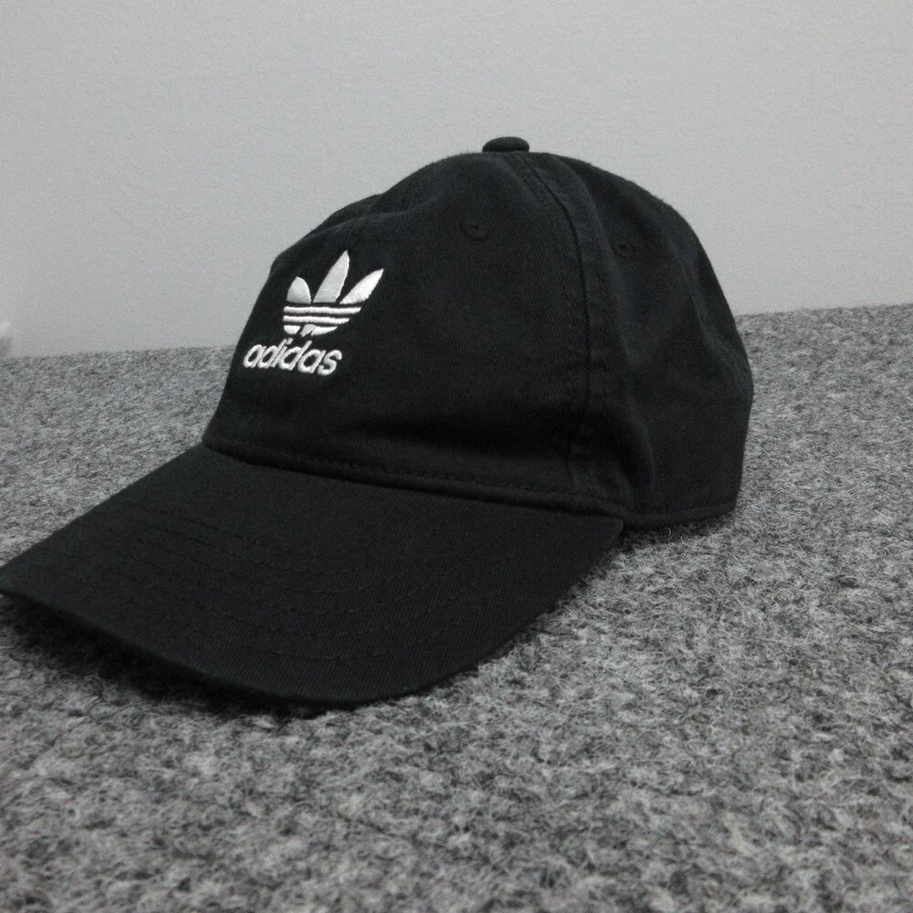 Adidas Originals Hat Cap Strap Back Black Trefoil Dad Cap One Size Mens Cotton